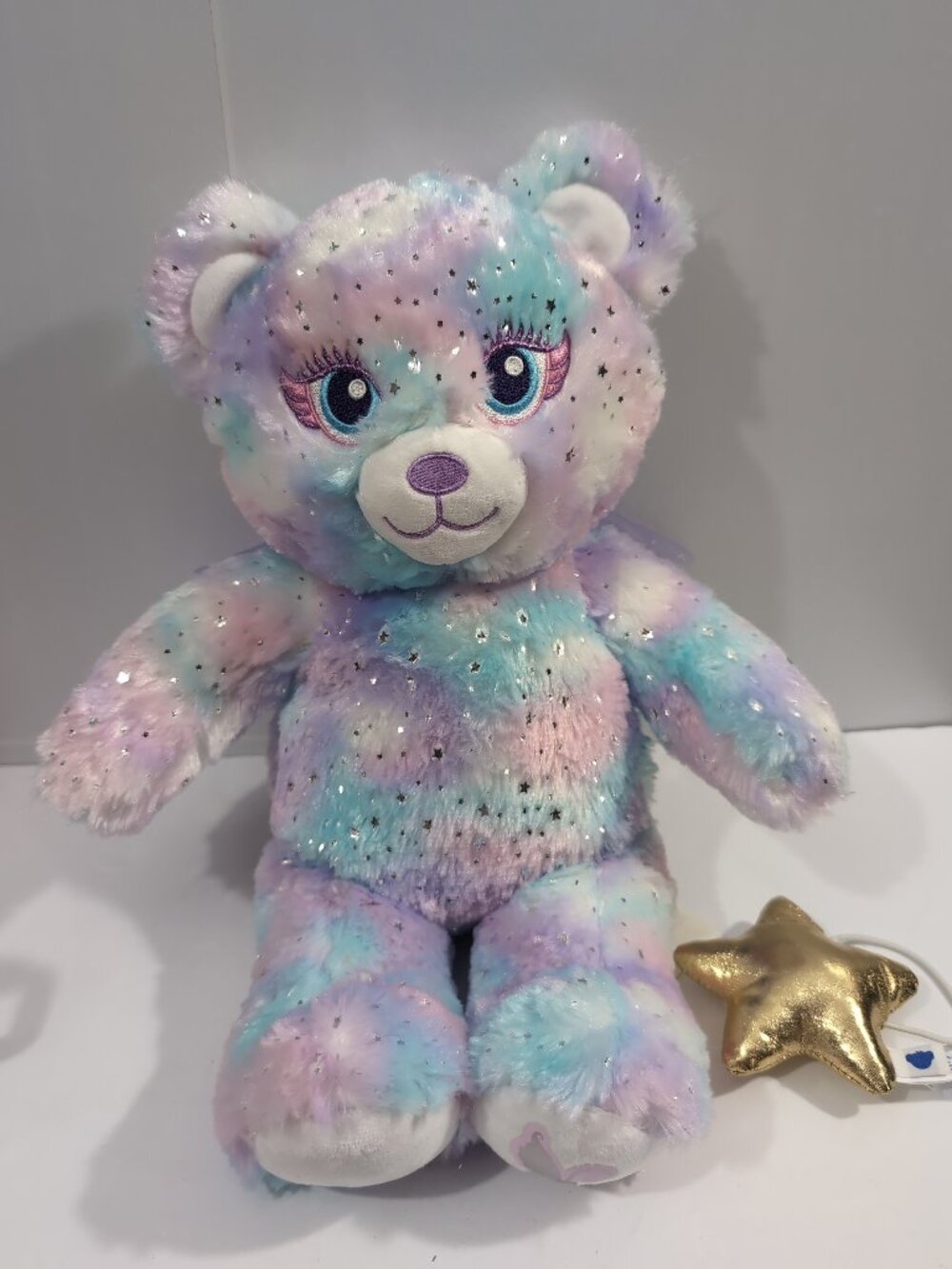 Build-A-Bear Beary Fairy Friends Pastel Teddy Bear 16" Rainbow Tie Dye Plush Toy